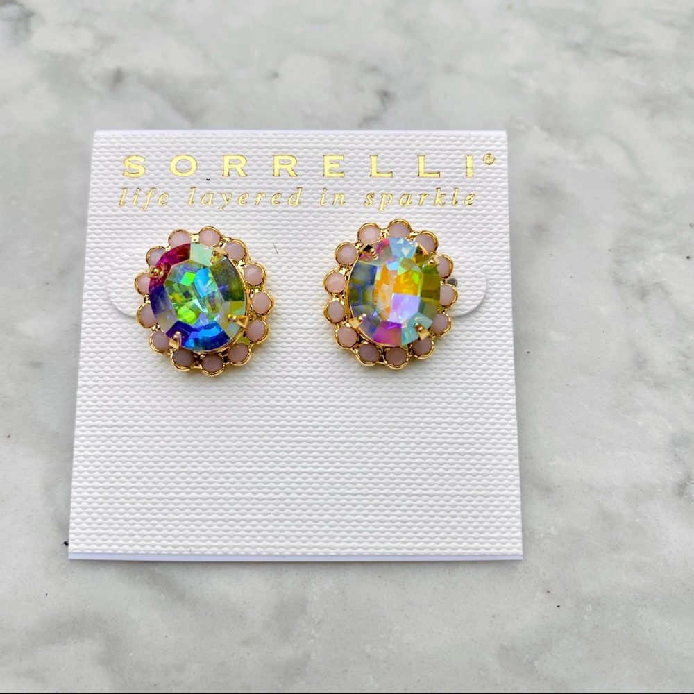 Sorrelli Halo Oval Crystal Stud Earrings NWT - Picture 7 of 13